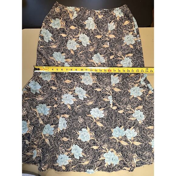Kathie Lee Woman Skirt Elastic Waist Women’s 16W Blue With Floral Design - Picture 6 of 8